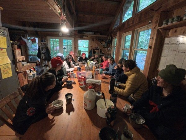 Arcadians conversing over breakfast.