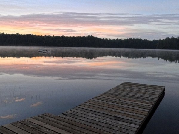 Sunrise over Massawepie Lake, taken from Arcadia’s south dock.