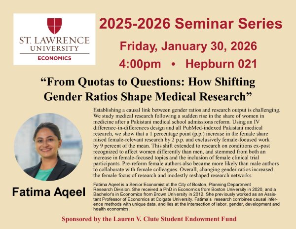 Fatima Aqeel Economics Seminar Series Poster Update