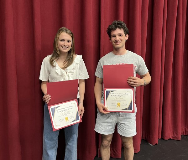 Students holding certificate
