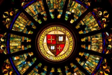 St. Lawrence Shield on the Herring-Cole Rose Window
