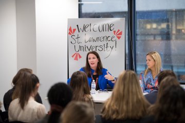 Laurentian alumni speaking to students