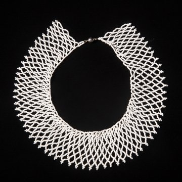 white beaded collar