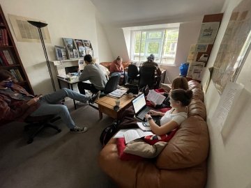 St. Lawrence Students in the London Study Lounge
