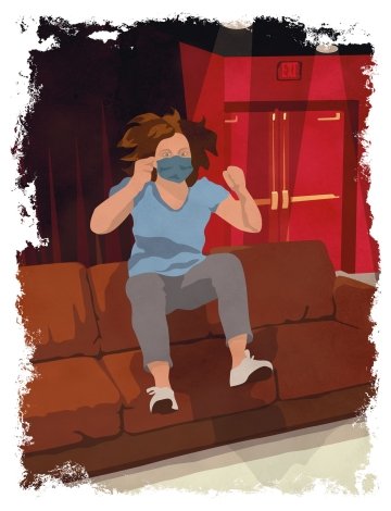 Illustration of person on couch