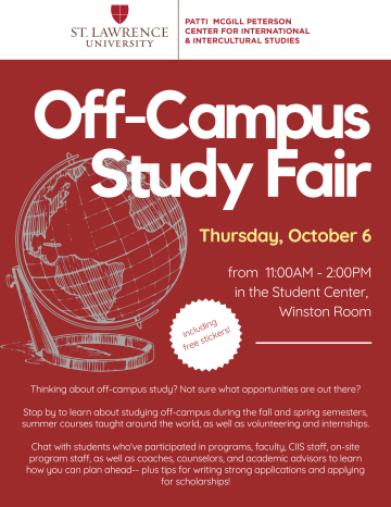 Poster for Off-Campus Study Fair