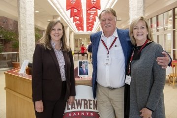 President Kathryn A. Morris, George W. Karpus '68, Kathy Karpus