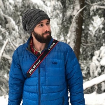 Justin Dalaba in the Adirondacks in winter