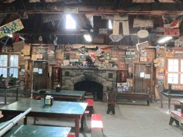 Inside a Scout lodge during our history tour with Ben Geiger.
