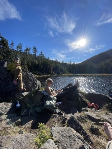 Lars and Emily enjoying an afternoon at Lake Arnold.