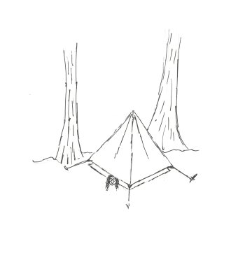 Arcadian Rachael Welch enjoying her 360-degree view. Sketch by Marina Garlick.