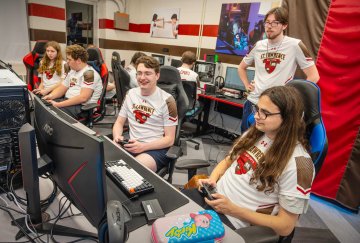Saint Lawrence University esport athletes during a practice