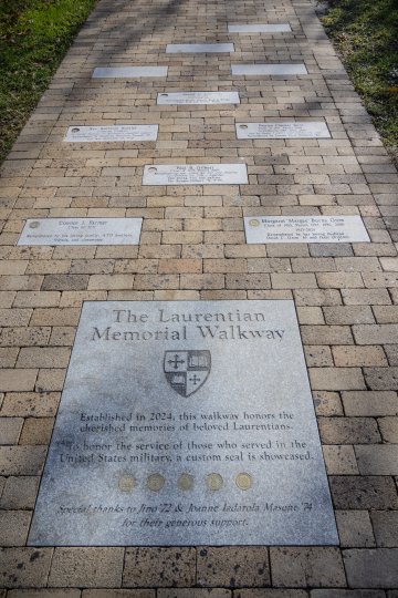 The Laurentian Memorial Walkway first stones. 