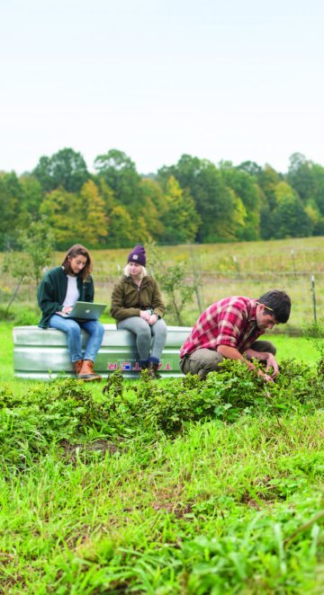 Students at the Sustainability Farm