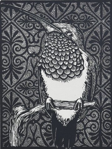 Marwin Begaye, Untitled, woodcut, SLU 2019.1