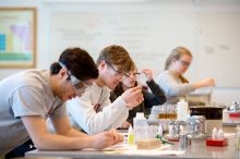 Students working in a lab