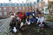 Students in Zen Garden