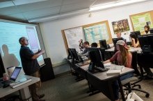 Faculty member teaching class