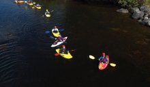 A photo of students kayaking. 