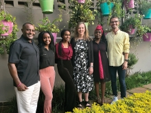 President Morris with admitted Kenyan students and family