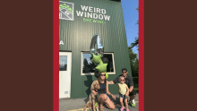 Emily, Alice, and Jack Droppa outside of their brewery, Weird Window Brewing.