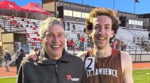 Lee Pollock and Nick Lyndaker after a track meet.